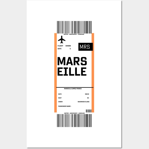 Boarding pass for Marseille Wall Art by ghjura